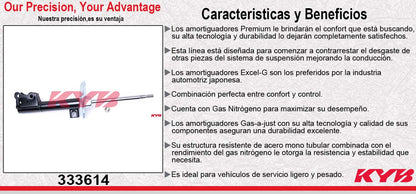 AMORTIGUADOR DELANTERO GAS EXCEL-G MERCEDES BENZ. CLASE A (168) A160 - A190 (2001-2005) KYB