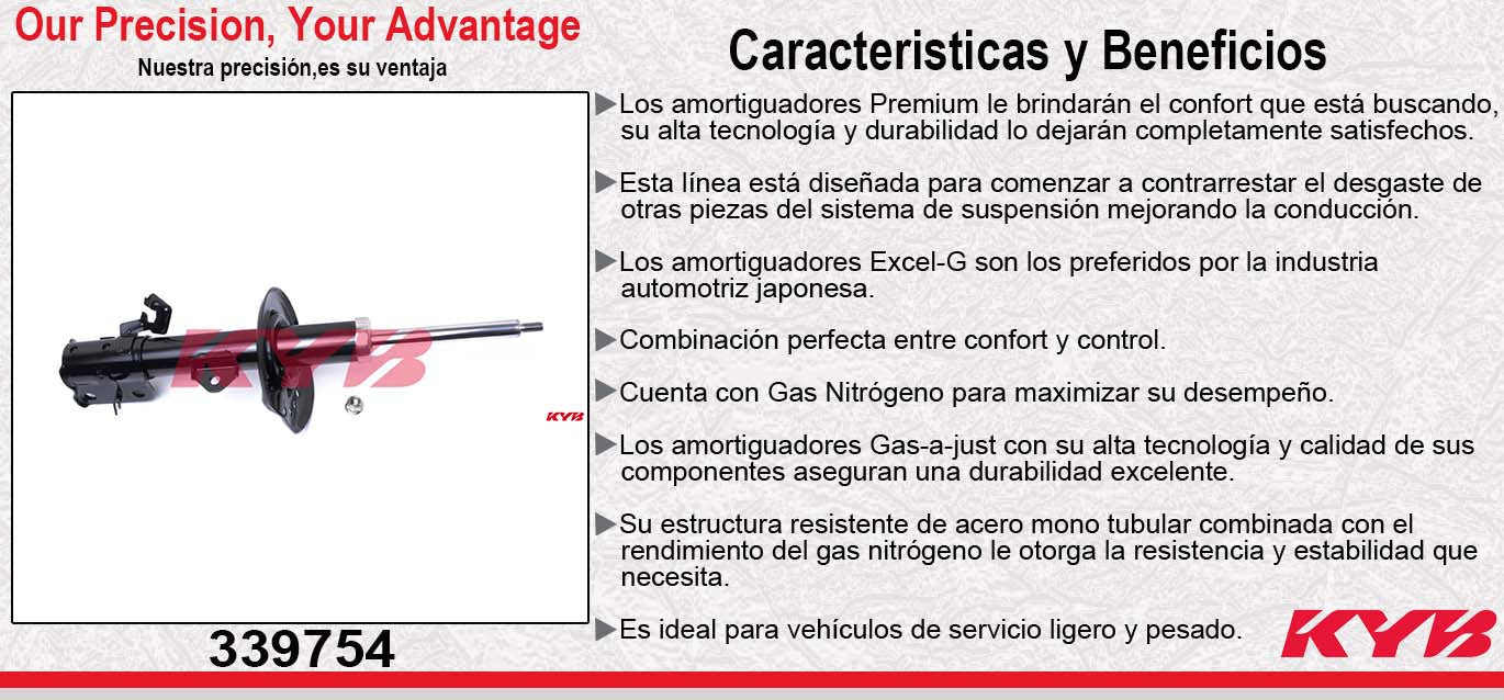 AMORTIGUADOR DELANTERO DERECHO GAS EXCEL-G NISSAN JUKE (2012-2017 ) KYB