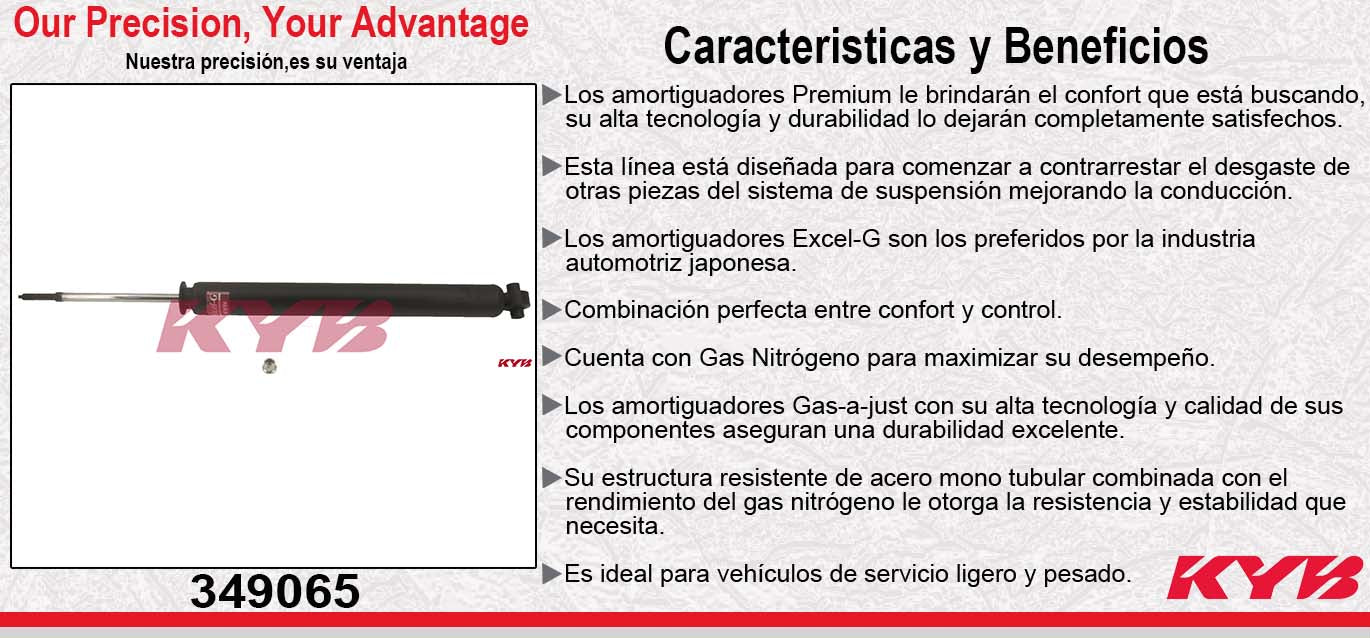 AMORTIGUADOR TRASERO GAS EXCEL-G CHRYS. 300C TODOS (2005-2010) - CHARGER TODOS EXC. SRT8 (2006-2010) KYB