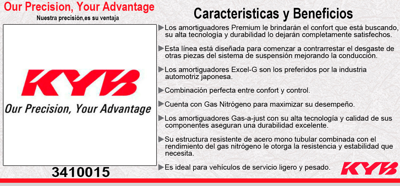 AMORTIGUADOR TRASERO GAS EXCEL-G SUBARU FORESTER TODAS (14 -17). KYB