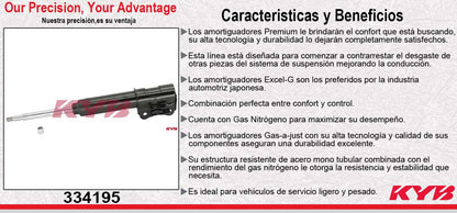 AMORTIGUADOR DELANTERO DERECHO GAS EXCEL-G CHEV TRACKER (1998-2004) - GEO. TRACKER (1996-1997) - SUZUKI. GRAND VITARA (1999-2005) - SIDEKICK (1996-1998) - VITARA (1999-2004) - XL-7 (2002-2006) KYB
