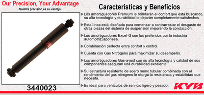 AMORTIGUADOR TRASERO DERECHO GAS EXCEL-G TOYOTA HIGHLANDER (2014-2019). 8709204 KYB