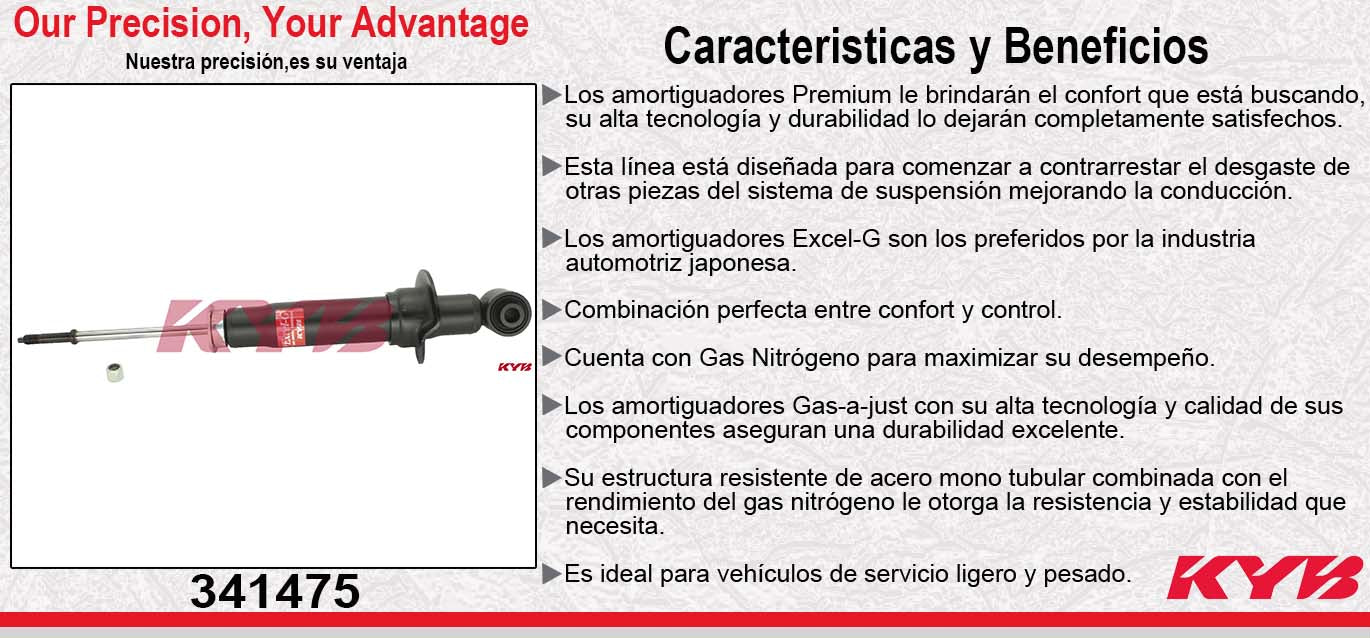 AMORTIGUADOR TRASERO GAS EXCEL-G FORD EXPLORER 2WD & 4WD (2006-2010) - [MODELO SPORT TRAC] (2 Y 4 PUERTAS) 2007-2010 KYB