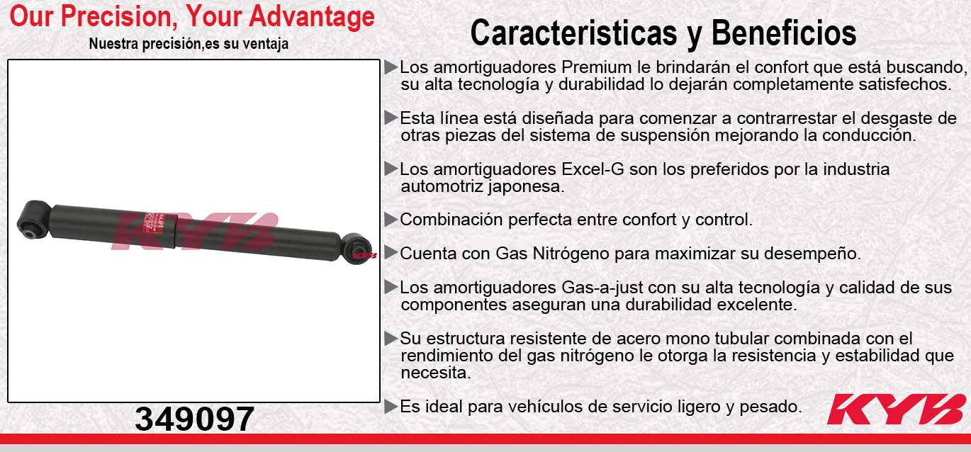 AMORTIGUADOR TRASERO GAS EXCEL-G NISSAN. ROGUE TODOS (2008-2010) KYB