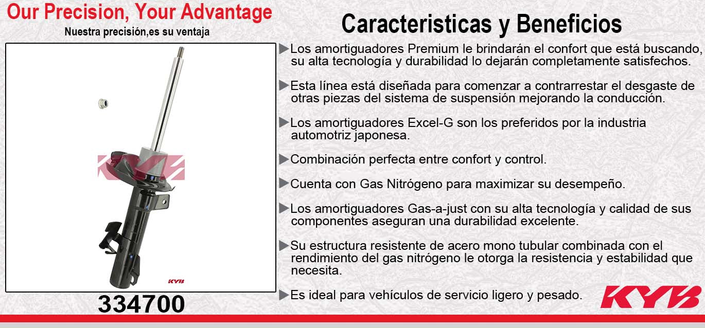 AMORTIGUADOR DELANTERO DERECHO GAS EXCEL-G MAZDA 3 TODOS (2006-2008) - MAZDA 3 TODOS EXC. MAZDA SPEED (2010-2011) - MAZDA. 5 TODOS (2006-2011) KYB