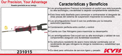 AMORTIGUADOR DELANTERO DERECHO GAS EXCEL-G FORD COUGAR, THUNDERBIRD (1989-1997) EXC. SUSP. AJUSTABLE KYB