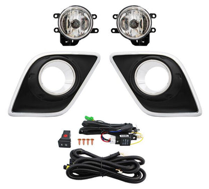FARO DE NIEBLA TOYOTA HILUX 2016-2025 C / PARRILLA DOBLE FILO CROM JGO TYG
