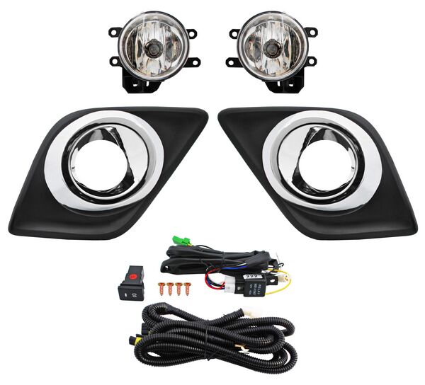FARO DE NIEBLA TOYOTA HILUX 2016-2025 C / PARRILLA FILO CENTRAL EXT CROM JGO TYG