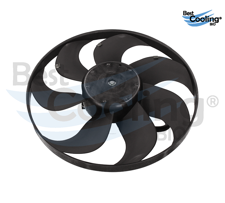 MOTOVENTILADOR 7 ASPAS VOLKSWAGEN GOLF A4 2.0L 2000-2007 JETTA A4 2.0L 1999-2015 BEETLE 2.0L 1998-2011 IZQUIERDO CON Y TRANSMISION AUTOMATICA Y MANUAL PRINCIPAL 350MM BEST COOLING