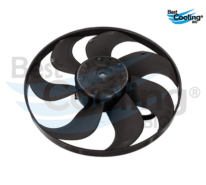 MOTOVENTILADOR 7 ASPAS VOLKSWAGEN GOLF A4 2.0L 2000-2007 JETTA A4 2.0L 1999-2015 BEETLE 2.0L 1998-2011 IZQUIERDO CON Y TRANSMISION AUTOMATICA Y MANUAL PRINCIPAL 350MM BEST COOLING