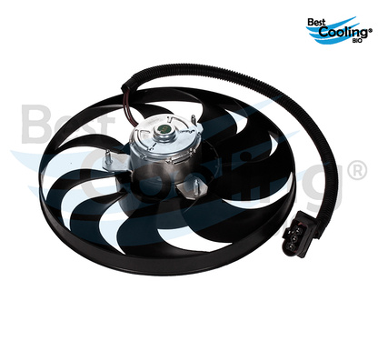 MOTOVENTILADOR 9 ASPAS VOLKSWAGEN GOLF A4 2.0L 2000-2007 JETTA A4 2.0L 1999-2015 BEETLE 2.0L 1998-2011 DERECHO CON Y TRANSMISION AUTOMATICA Y MANUAL AUXILIAR 290MM BEST COOLING