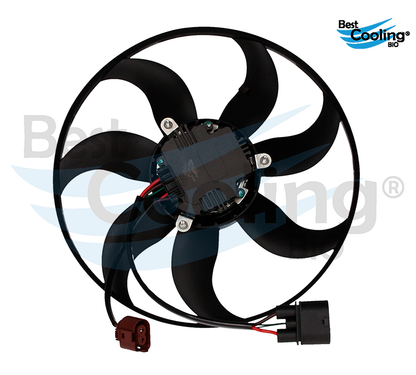 MOTOVENTILADOR 7 ASPAS VOLKSWAGEN BORA 1.9L 2005-2010 TRANSMISION AUTOMATICA Y MANUAL CON PRINCIPAL BEST COOLING