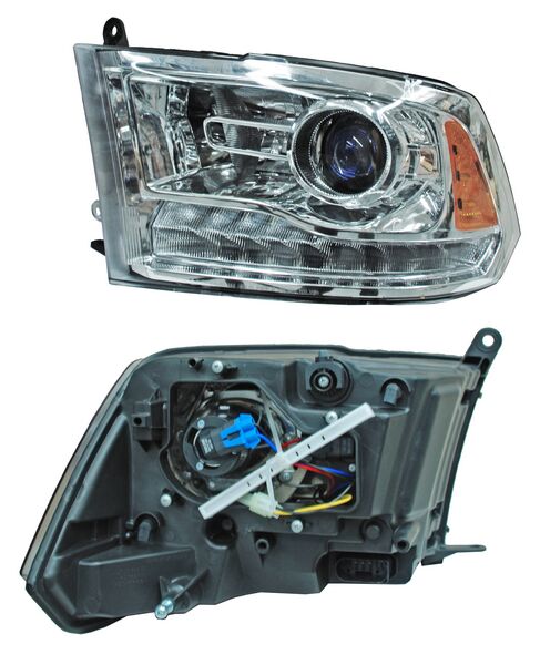 FARO IZQUIERDO CON LUZ DE DÍA FONDO CROMADO LUZ DE DÍA CROMADO DODGE PICKUP 2013-2015 TYC