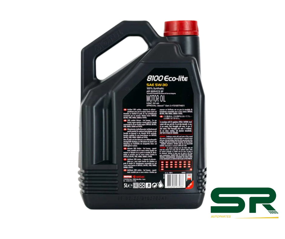 ACEITE PARA MOTOR GASOLINA SAE 5W30 SYNTHETIC 5L MOTUL