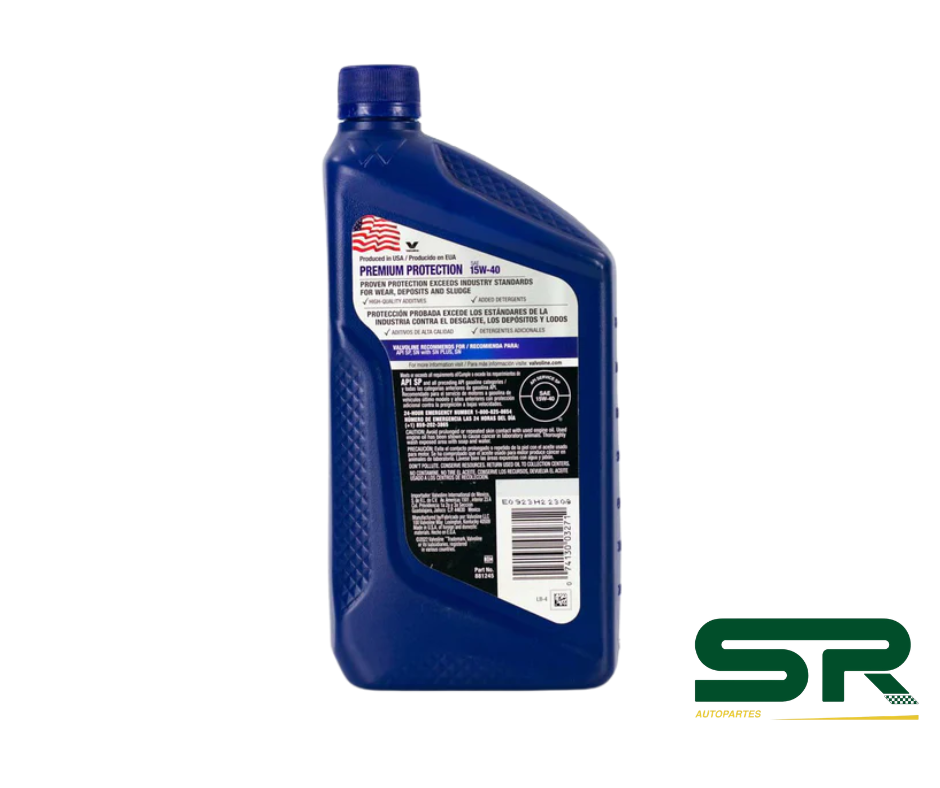 ACEITE PREMIUM PROTECTION SAE 15W40 MEZCLA SYNTHETIC 1L VALVOLINE