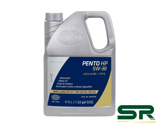 ACEITE MOTOR SINTETICO HP 5W-30 ACEA A3/B4 API SL 5L PENTOSIN