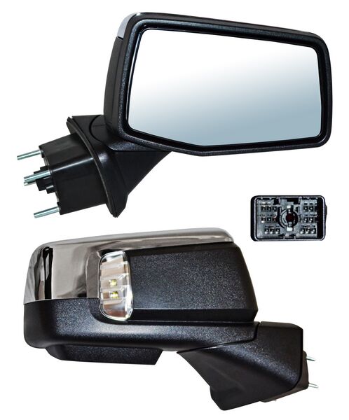 ESPEJO DERECHO ELÉCTRICO 15 PINES CON DIRECCIONAL CON DESEMPAÑANTE AUTOABATIBLE CROMADO CON SENSOR DE PUNTO CIEGO CON MEMORIA CON LUZ INFERIOR CHEVROLET PICKUP GMC SIERRA C 2019-2023 / CHEVROLET SENS TEMP 2019-2023 TYG