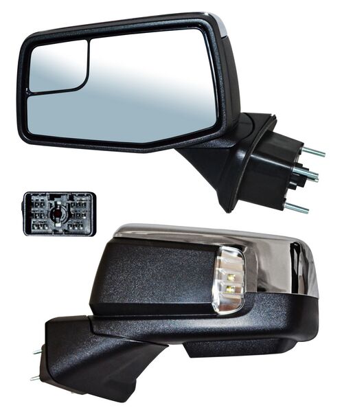 ESPEJO IZQUIERDO PICKUP ELÉCTRICO CROM CON DESEMPAÑANTE CON PUNTO CIEGO CON DIRECCIONAL CON LUZ INFERIOR CON MEM AUTOABATIBLE 15 PINES CHEVROLET CHEV 1500 SILVERADO 2019-2022 TYG