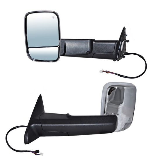ESPEJO IZQUIERDO ELÉCTRICO 14 PINES CON DIRECCIONAL CON DESEMPAÑANTE CROMADO CON SENSOR DE PUNTO CIEGO CON MEMORIA CON LUZ INFERIOR DODGE PU 2013-2016 / DODGE TELESCOPICO C 2013-2016 / DODGE SENS TEMP 723D 2013-2016 TYG