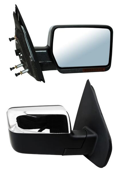 ESPEJO DERECHO PICKUP ELÉCTRICO CON DESEMPAÑANTE CON DIRECCIONAL CROM 8 PINES FORD F150 2004-2008 TYG