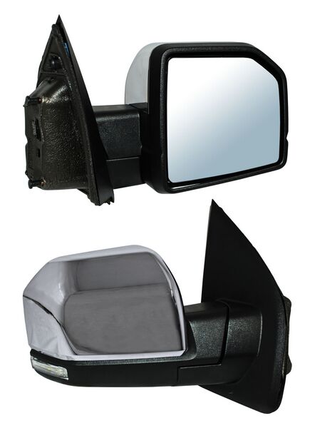 ESPEJO DERECHO ELÉCTRICO 16 PINES CON DIRECCIONAL CON DESEMPAÑANTE AUTOABATIBLE CROMADO CON SENSOR DE PUNTO CIEGO CON MEMORIA CON LUZ INFERIOR LED FORD PICKUP / FORD F-150 S 2015-2020 / FORD C 2015-2020 / FORD SENS 2015-2020 TYG