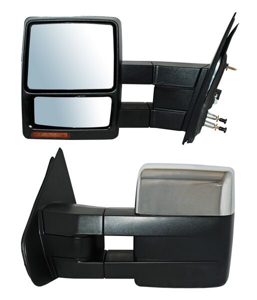 ESPEJO IZQUIERDO ELÉCTRICO CON DESEMPAÑANTE CON DIRECCIONAL CROM CON LUZ INFERIOR CON MEM TELESCOPICO 12 PINES . FORD SUPER DUTY 2008-2016 TYG