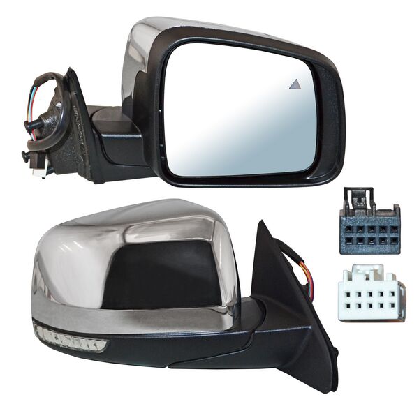 ESPEJO DERECHO ELÉCTRICO CROM CON MEM AUTOABATIBLE CON DESEMPAÑANTE CON SENSOR PUNTO CIEGO CON DIRECCIONAL 13 PINES JEEP GRAND CHEROKEE 2011-2017 TYG