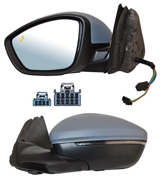 ESPEJO IZQUIERDO ELÉCTRICO PARA PINTAR CON DIRECCIONAL CON SENSOR PUNTO CIEGO CON DESEMPAÑANTE AUTOABATIBLE PEUGEOT 208 2019-2023 TYG