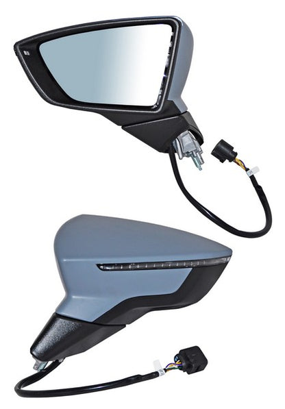 ESPEJO IZQUIERDO ELÉCTRICO PARA PINTAR CON DIRECCIONAL CON DESEMPAÑANTE AUTOABATIBLE 8 PINES SEAT LEON 2014-2020 TYG