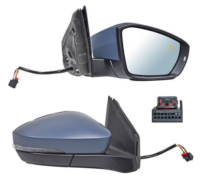 ESPEJO DERECHO ELÉCTRICO PARA PINTAR CON DIRECCIONAL CON SENSOR PUNTO CIEGO CON DESEMPAÑANTE 8 PINES VOLKSWAGEN TCROSS 2020-2021 TYG
