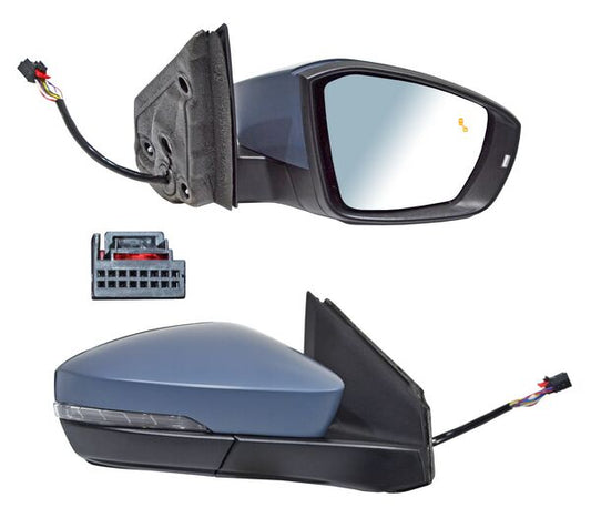 ESPEJO DERECHO ELÉCTRICO 14 PINES CON DIRECCIONAL CON DESEMPAÑANTE AUTOABATIBLE PARA PINTAR CON SENSOR DE PUNTO CIEGO CON MEMORIA VOLKSWAGEN TCROSS 2020-2021 TYG