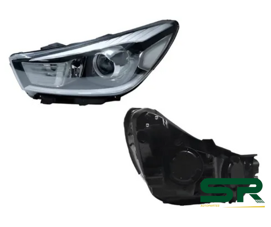 FARO IZQ F/NEGRO C/LED C/LUPA (SEDAN/H-BACK) KIA RIO 18-23 DIFORZA