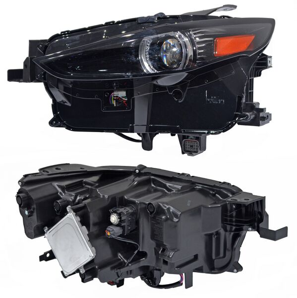 FARO IZQUIERDO CON MOTOR NEGRO LED MAZDA F/ CON LUPA LUZ DIA 2020-2024 TYC
