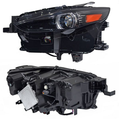 FARO IZQUIERDO CON MOTOR NEGRO LED MAZDA F/ CON LUPA LUZ DIA 2020-2024 TYC