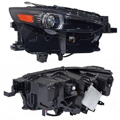FARO DERECHO CON MOTOR NEGRO LED MAZDA F/ CON LUPA LUZ DIA 2020-2024 TYC