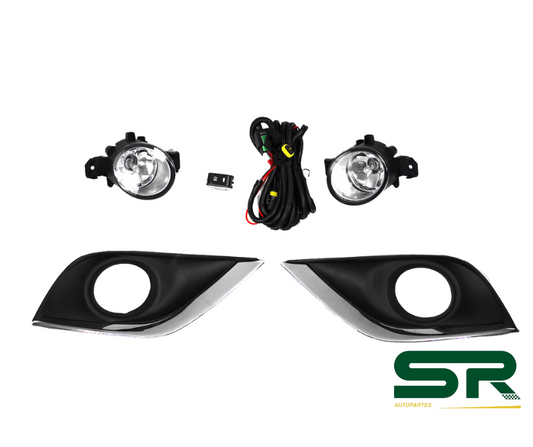 KIT FARO NIEBLA C/CABLES C/REJILLAS FILO CROMO C/FOCOS (V-DRIVE 20-24) NISSAN VERSA 15-19 DIFORZA