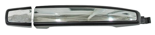 MANIJA EXTERIOR DELANTERA DERECHA NEGRA CROMADA PLÁSTICO CHEVROLET AVEO 2012-2018 / SONIC 2012-2017 / MALIBU 2013-2015 / TRAX 2013-2020 / CRUZE / CAMARO 2010-2016 / COLORADO 2013-2015 / S10 2016 / SRX 2010-2016 / S / H P / LLAVE / TRAS LH=RH TYG