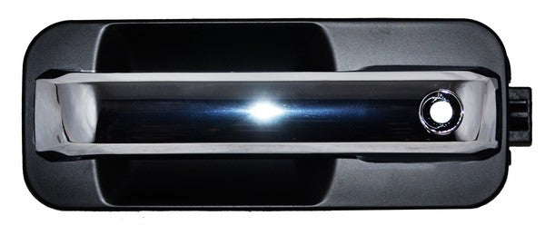 MANIJA EXTERIOR DELANTERA IZQUIERDA CON HOYO NEGRA CROMADA PLÁSTICO FORD PICKUP 2015-2020 LOBO / P / LLAVE TYG