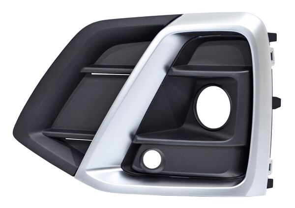 REJILLA IZQUIERDO CON HOYO PARA SENSOR PARA FARO DE NIEBLA NEGRA AUDI Q5 2021-2024 C / MOLD SATIN TYG