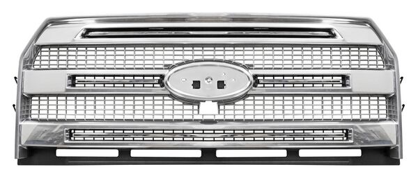 PARRILLA CON HOYO PARA CÁMARA CROMADA PLATA FORD PU 2015-2017 LOBO / F-150 / 3 LINEAS TYG