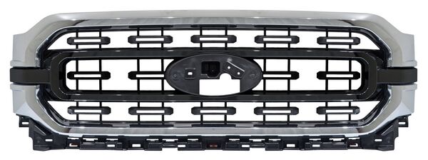 PARRILLA CON MOLDURA CENTRAL CON MOLDURA CROMADA NEGRA FORD PU 2021-2023 TYG