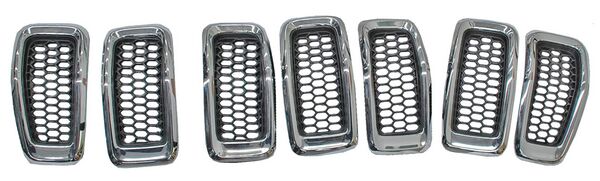 PARRILLA CON MOLDURA CROMADA VERSIÓN USA JEEP CHEROKEE 2014-2018 JGO 7 PZAS TYG