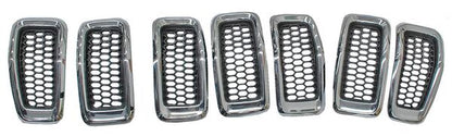 PARRILLA CON MOLDURA CROMADA VERSIÓN USA JEEP CHEROKEE 2014-2018 JGO 7 PZAS TYG