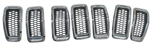 PARRILLA CON MOLDURA CROMADA VERSIÓN USA JEEP CHEROKEE 2014-2018 JGO 7 PZAS TYG