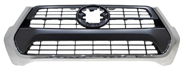 PARRILLA CON MOLDURA CROMADA NEGRA TOYOTA HILUX 2021-2025 POROSO TYG