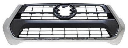 PARRILLA CON MOLDURA CROMADA NEGRA TOYOTA HILUX 2021-2025 POROSO TYG