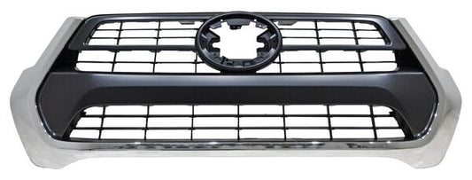 PARRILLA CON MOLDURA CROMADA NEGRA TOYOTA HILUX 2021-2025 POROSO TYG