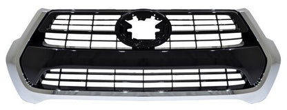 PARRILLA CON MOLDURA CROMADA NEGRA TOYOTA HILUX 2021-2025 LISA 723M TYG
