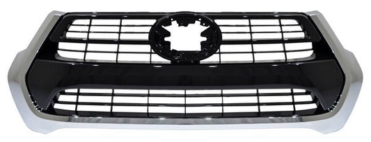 PARRILLA CON MOLDURA CROMADA NEGRA TOYOTA HILUX 2021-2025 LISA 723M TYG