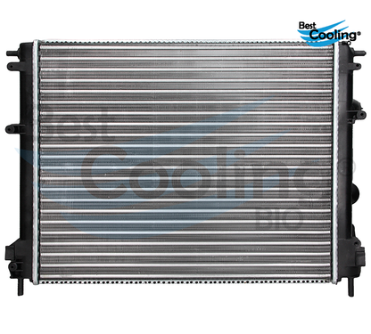 RADIADOR ANTICONGELANTE NISSAN PLATINA 4L 1.6 LTS 2002-2010 APRIO 4L 1.6 LTS 2008-2010 RENAULT CLIO 4L 1.6 LTS 2002-2010 SIN A/C TRANSMISIÓN MANUAL ALUMINO =21400-00QAB =35777 BEST COOLING